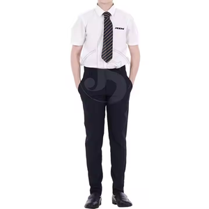 Conjunto de camisa blanca de uniformes escolares de algodón de alta calidad con diseños gratuitos de moda para niños de primaria y secundaria - Product Image 2