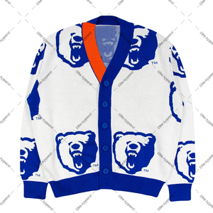 Cardigan en tricot imprimé intégral personnalisé Morgan State University | Pull en coton mélangé HBCU - Product Image 1