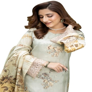 Eid Vente Robes de travail indiennes et pakistanaises à broderie lourde Pakistanaise et indienne Salwar Kameez trois pièces Saari pour femmes - Product Image 1