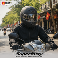 Casque de moto intégral en PP économique avec fermeture rapide, taille ajustable pour hommes et femmes, toutes saisons