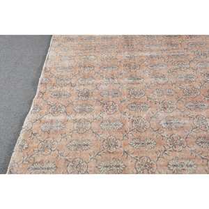 Vintage Turkish <b>Rug</b> 5'8 X 9' Rectangular Patchwork Design Handmade <b>Boho</b> Wool Latex for Bedside 5'8 X 9' Vintage Brown Beige - Product Image 4