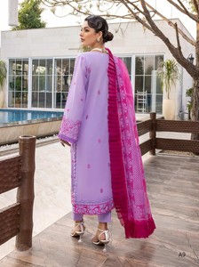 Robe de soirée ethnique indienne pour femmes, tenue de fête sur gazon salwar kameez 3 pièces avec col brodé - Product Image 2