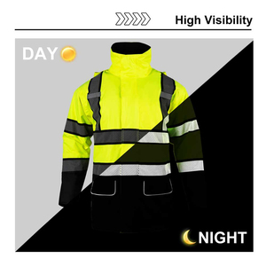 Chaqueta reflectante de poliéster de alta visibilidad ANSI Clase 3 personalizada OEM, ropa de trabajo de seguridad impermeable para invierno con Material Oxford - Product Image 6