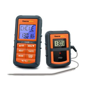 <b>Wireless</b> Plastic Food Thermometer with LED Display for High Temperature <b>Alarm</b> for BBQ and Kitchen Use - Product Image 1