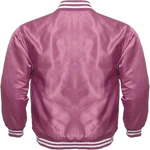Chaqueta Bomber Varsity de satén Chaqueta Bomber de satén de poliéster de buena calidad personalizada Chaqueta Varsity de béisbol Hecho en Pakistán - Product Image 4
