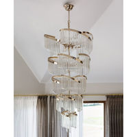 Lustre moderne en métal et cristal nickelé de luxe italien, pour hôtel, restaurant, escalier, grande villa, luminaire suspendu personnalisé