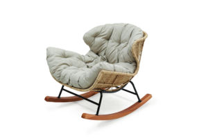 Chaise longue Benely avec coussin, élégante et confortable, en rotin, pour l'ameublement extérieur, villa et hôtel. - Product Image 3