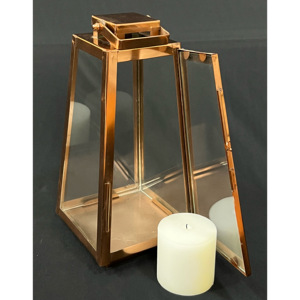 Lanternes porte-bougie modernes en métal/verre à finition brillante, découpées à la main, imprimées en 1 couleur, populaires pour Noël et les mariages - Product Image 4