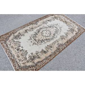 พรมตุรกีวินเทจขน6.9ft เบจสีน้ำตาลขนาด3.8 x ถักทอแบบแบนมีลวดลายปะติดสำหรับตกแต่งห้องนั่งเล่นหรือใช้ในห้องโถง - Product Image 2