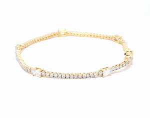 สร้อยข้อมือเพชรขนาด14K สีทองประดับห้องแล็บสีมรกต2.79 CT สีเหลืองทอง VVS EF สายโซ่เครื่องประดับสุดหรูแบบมินิมอล - Product Image 5