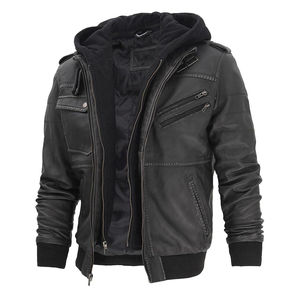 แจ็กเก็ตหนังแกะแท้สำหรับผู้ชายเสื้อขี่จักรยานหนังวัวแท้สำหรับผู้ชายผลิตในฤดูหนาวผลิตตาม2025 - Product Image 3