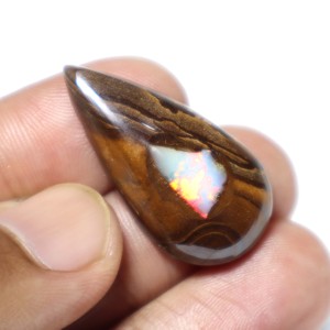 Cabochon d'opale multi feu naturelle en forme de poire Opale australienne Pierres précieuses en vrac Prix de gros - Product Image 5