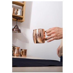 100% Pure <b>Copper</b> Ceramic <b>Cup</b> with Handle for Tea Coffee and Creative Cocktails-Available in Bulk Quantity for Sale - Product Image 1