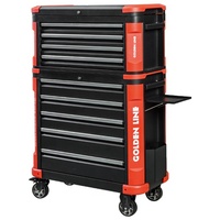 Chariot d'atelier portable moyen avec 4 roulettes et 5 tiroirs à retour automatique, en acier laminé à froid, finition thermolaquée, OEM/ODM/OBM