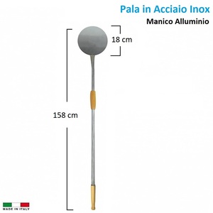 Buccia per Pizza in acciaio inox da 158cm con manico in legno/forni a Gas strumento essenziale accessorio per Pizza - Product Image 2