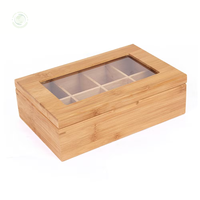 Boîte à thé en bambou à 8 compartiments, boîte de rangement artisanale, écologique, naturelle, décoration intérieure et extérieure, vente en gros du Vietnam