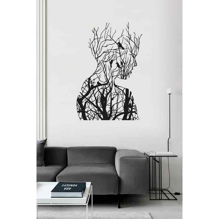 Tree Nature Human Birds Wooden Wall Art Laser Cut Painting Souvenirs