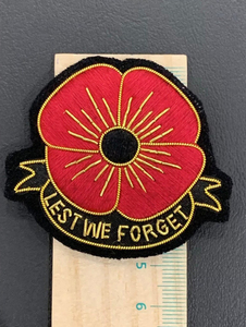 Badges brodés faits à la main, sur mesure, en fil de bullion, patchs en tissu sergé, vente en gros pour uniformes, badges brodés à la main avec des fleurs - Product Image 3