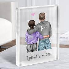 Sweat Together Gift for Him or Her Personalized Couple <b>Acrylic</b> Block Meaningful Keepsake Celebrate Your Fitness Journey Together - Product Image 2