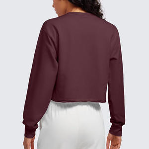 Sweats à manches longues pour femmes en éponge française de haute qualité sweats à capuche imprimés personnalisés en gros pull tricoté à capuche - Product Image 4