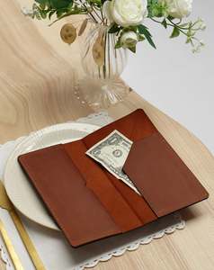 ซองใส่ธนบัตรหนังแท้สำหรับอุตสาหกรรมขายส่งมีโลโก้ตามสั่ง - Product Image 4