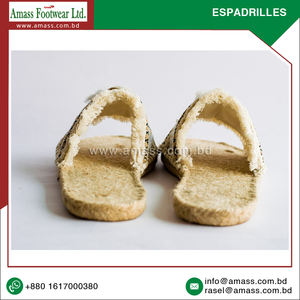Vente en gros 100% Espadrilles en toile de coton faites à la main légères d'été à feuilles persistantes avec fermeture à enfiler de la meilleure qualité respirante pour - Product Image 2