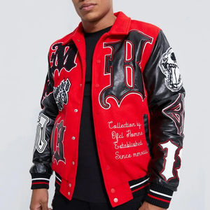 Chaqueta Varsity Personalizada al por Mayor, Bordada, Lisa, para Hombre, Talla Grande, Primavera Invierno, Impermeable, Transpirable y Cortavientos - Product Image 6