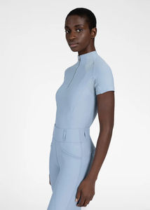 T-shirt de base pour femmes athlètes équitation, manches courtes légères, tissu extensible respirant, haut d'équitation, service OEM - Product Image 2
