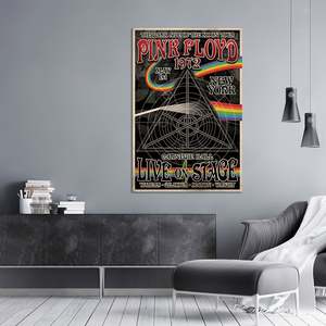 Pink Floyd <b>Poster</b> Modern Design 'The Dark Side of the Moon' Tour Black <b>Frame</b> Paper Material for Wall Usage - Product Image 2