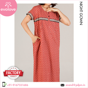 Fourniture directe d'usine de vêtements de nuit pour femmes XL 100% coton conception de robe de nuit accrocheuse pour un usage domestique de printemps grande taille - Product Image 5