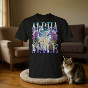 เสื้อยืดลายแมวยูนิคอร์นอัลฟ่าเมล ไอรอนิค วินเทจ บูทเลก สำหรับคนรักแมว เสื้อยืดลายแมวสไตล์วินเทจเพื่อการส่งเสริมการขาย - Product Image 3