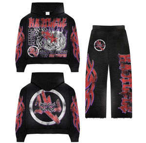 Chándal de invierno 2025, conjunto de 2 piezas de alta calidad para hombre, trajes holgados para correr, conjunto de cremallera, Sudadera con capucha, pantalones de chándal holgados, chándales para hombre - Product Image 3