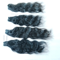 Prix de gros 8-32 pouces 100% cheveux humains indiens naturels à double trame machine, extensions de cheveux ondulés lâches bon marché, vague profonde, noir
