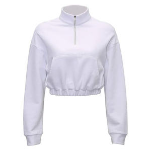 Sudaderas de Cuello Redondo con Bolsillo Canguro y Cierre de 1/4 para Mujer, Suéteres de Alta Calidad para Invierno, 100% Algodón de Felpa - Product Image 4
