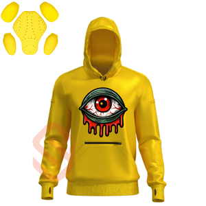 Sweat à capuche de course de moto jaune avec protection sweat à capuche de course de moto d'été en molleton de coton biologique pour cavalier Streetwear - Product Image 1