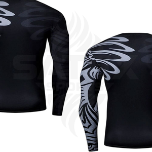 Rashguard BJJ personnalisé MMA imprimé par transfert thermique respirant anti-UV séchage rapide UPF50+ Spandex/Nylon unisexe vêtements de sport - Product Image 3