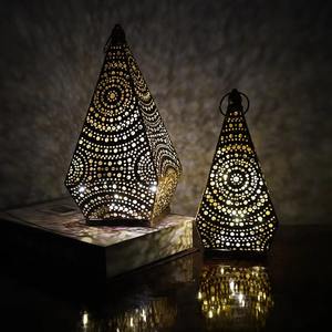 Portavelas de Metal hecho a mano, decoraciones cónicas huecas para el hogar, adorno artesanal, linterna marroquí de viento - Product Image 6