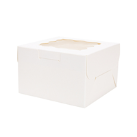 Boîte en papier kraft blanc jetable de qualité alimentaire personnalisée avec fenêtre transparente pour desserts, gâteaux, cupcakes, pâtisseries, emballage pour boulangerie