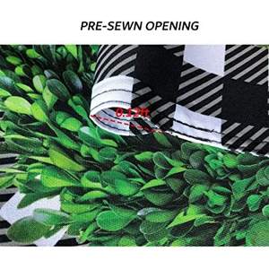 Pack of 2 Welcome Boxwood Wreath Garden <b>Flag</b> - Double Sided Buffalo Plaid <b>Check</b> <b>Flag</b> Autumn 12.5 x 18 Inch - House Yard - Product Image 5