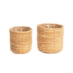 Gracieux tissé à la main cercle rotin eau jacinthe planteur élégant intérieur décor à la maison Vietnam vie durable paniers de rangement - Product Image 1