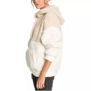 Sudadera con Capucha de Forro Polar de Alta Calidad con Logotipo Personalizado, de Punto, para Invierno, Cierre de Botón, Manga Larga, Color Sólido, para Mujer - Product Image 3
