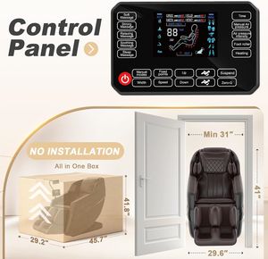 Sillón de Masaje con Oxígeno Negativo, Ajuste Automático de Hombros, Sillón de Masaje Eléctrico Reclinable de Cuerpo Completo con Gravedad Cero - Product Image 2