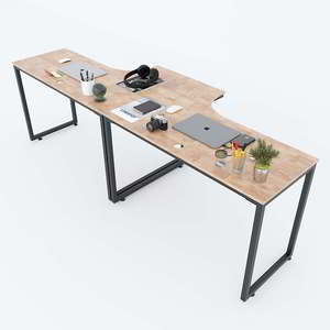 2-Person Minimalist Design Cluster <b>Table</b> 240x70cm Rubber Wood with Assembly Legs HBMN017 <b>for</b> Office Use - Product Image 1