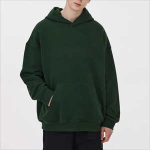 เสื้อมีฮู้ดแบบสวมหัวมีฮู้ดทรงหลวมของผู้ชายแบบเรียบง่ายผ้าฝ้ายมีฮู้ดสีทึบ2026ฤดูใบไม้ผลิ - Product Image 4