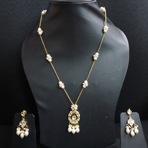 Elegant Traditional Jadau Kundan Pearl Small Pendant <b>Set</b> With Earrings Ethnic Fashion Indian Traditional <b>Jewelry</b> <b>for</b> <b>Women</b> - Product Image 3