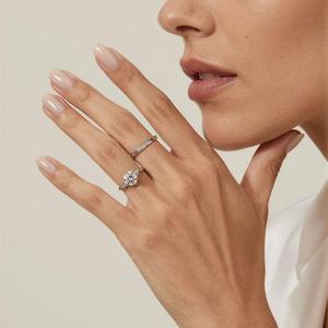 Jeulia Classic Bypass Round Cut Diamond Engagement <b>Ring</b> <b>Set</b> - Product Image 6