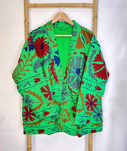 Veste Suzani unisexe à manches longues brodée à la main Vestes de bohème pour la fête et le printemps - Product Image 1