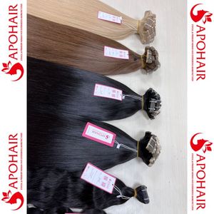 Extensions de cheveux humains à clips APOHAIR, qualité vierge Remy, naturelles, ondulations profondes, double trame chinoise, vente en gros, livraison DHL FEDEX - Product Image 6