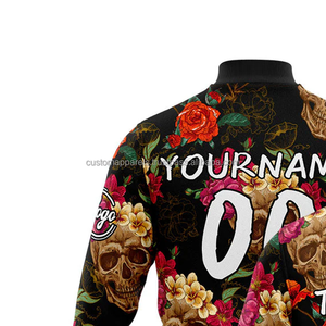 Custom Urban Streetwear Style Varsity Jacket Trendy 2017 con cuello levantado y logotipo bordado en la parte delantera - Product Image 3