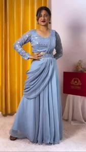 Top en velours de viscose épais de qualité supérieure pour vêtements de fête de nouveaux créateurs avec un ensemble Sharara élégant pour des occasions élégantes - Product Image 6